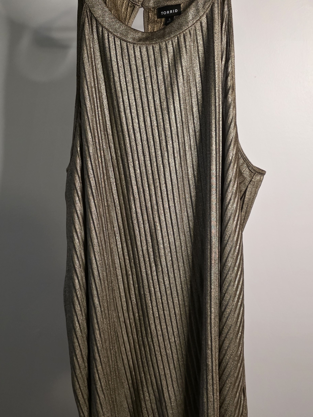 torrid Bronze Metallic Pleated Tank Dress Sz 5